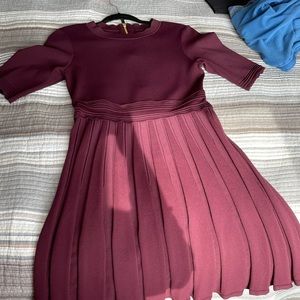 Ted Baker burgundy knit skater dress